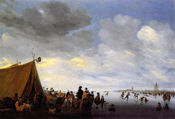Winter Landscape with Skaters and Tent